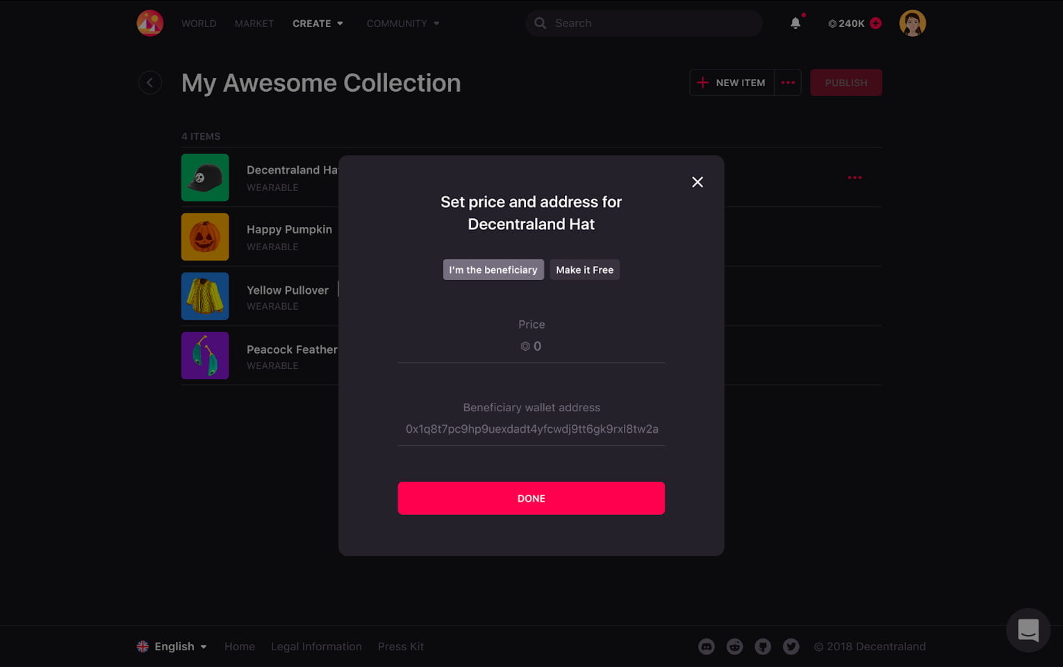 shutterstock_1153994293.jpg - Crypto and Coin Decentraland royalties interface