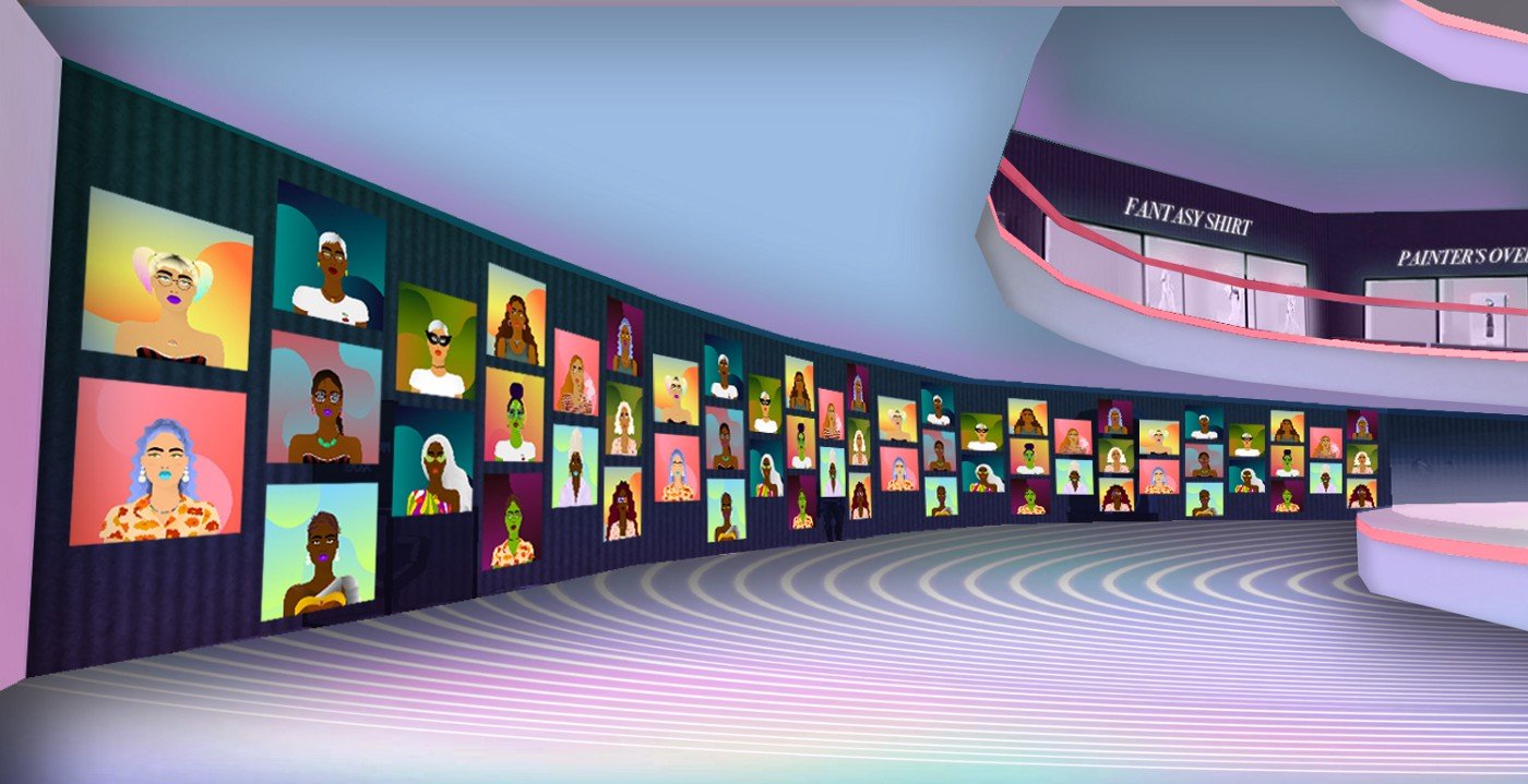 - Crypto and Coin image of WoW NFTs on a wall