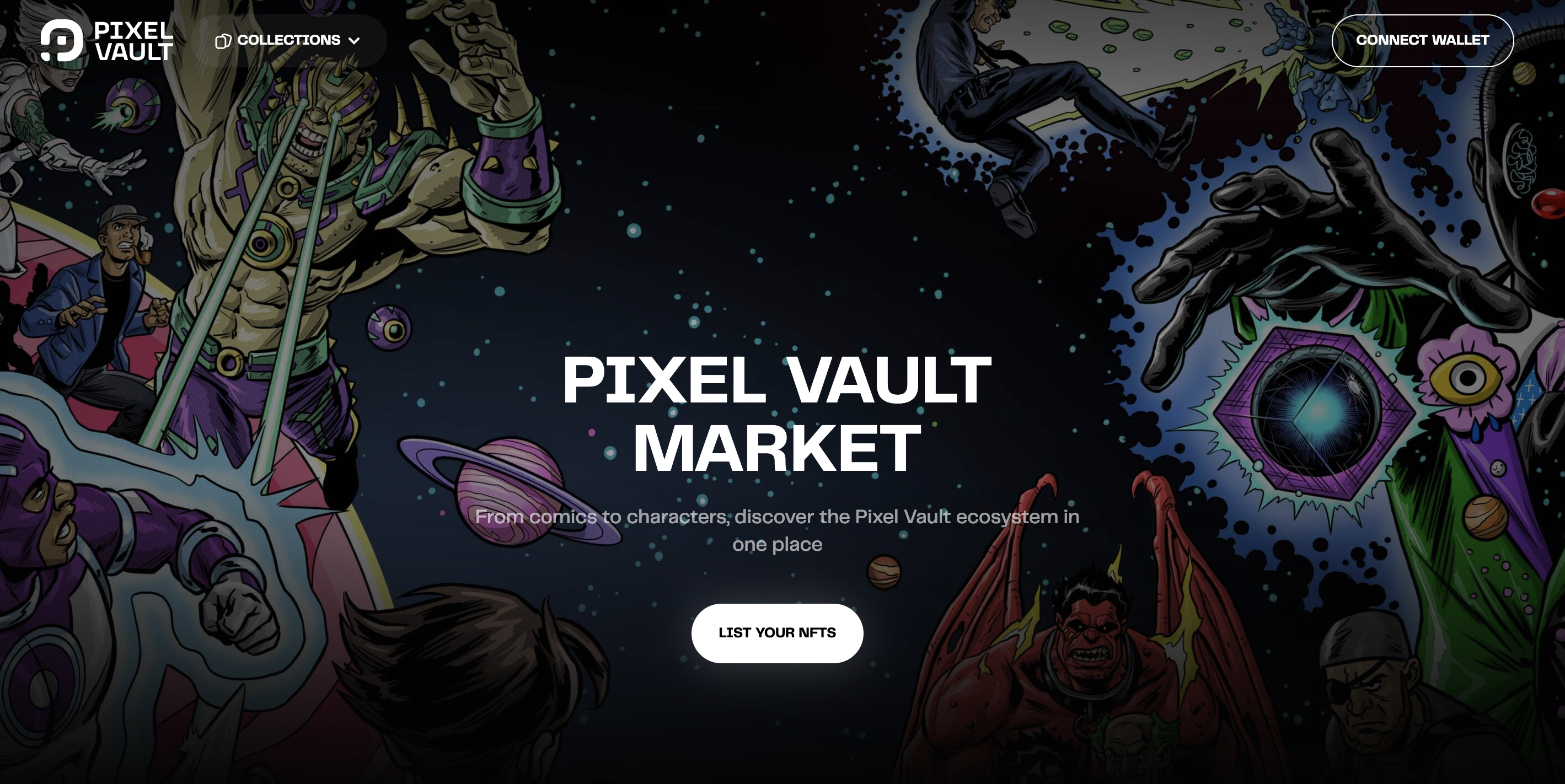 - Crypto and Coin Screenshot of the Rarible Pixel Vault NFT marketplace