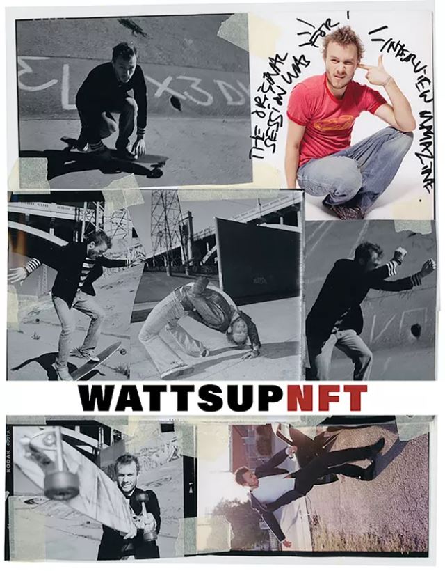 - Crypto and Coin digital collage featuring Heath Ledger photographs while skateboarding in Los Angeles