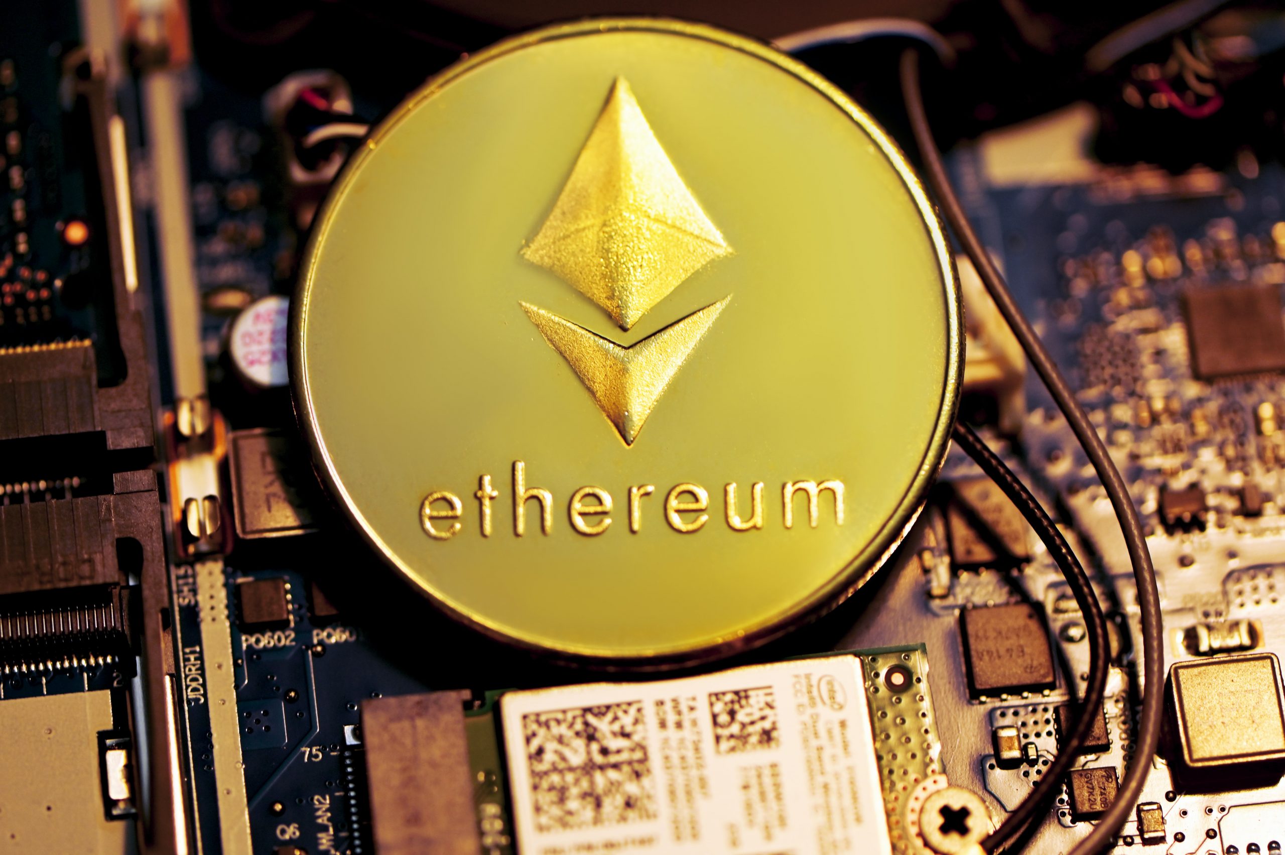 - Crypto and Coin an artistic representation of ethereum and the merge
