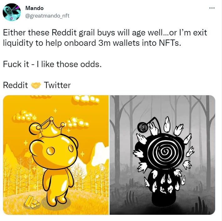 Mando nft reddit buy tweet