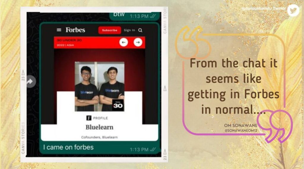 Forbes list, desi dad son Forbes list reaction, Harish Uthayakumar, Harish Uthayakumar forbes list dad reaction, indian express