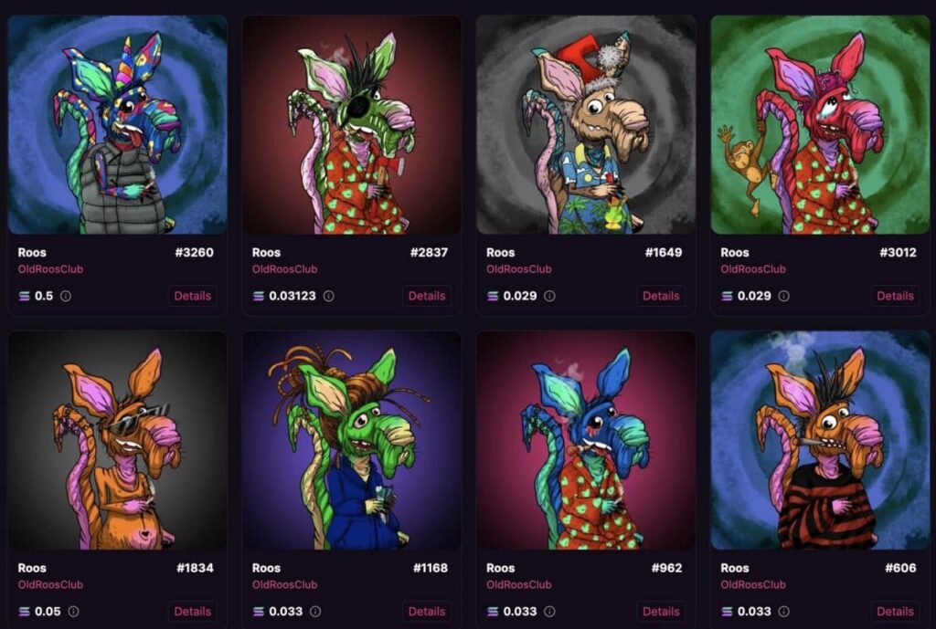 Old Roos Club NFT avatars for sale